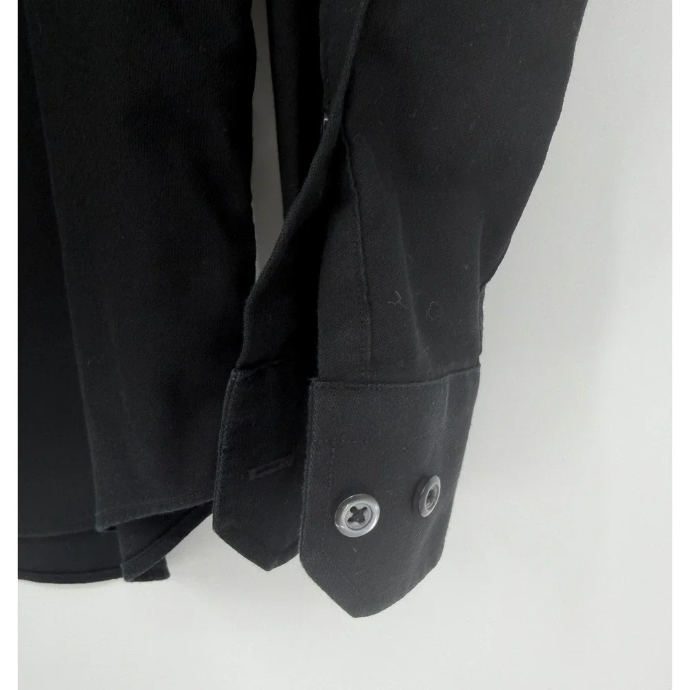 Banana Republic Mens Slim Fit Non-Iron Cotton Long Sleeve Button Down Black M
